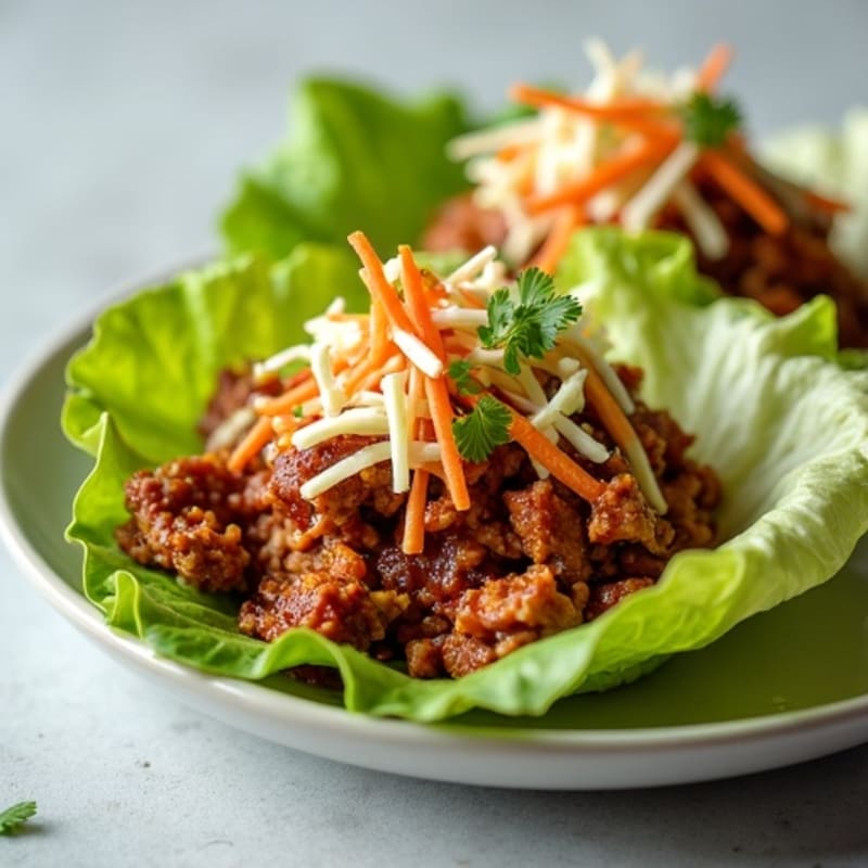 Tender BBQ Pulled Pork Lettuce Wraps with Crispy Slaw