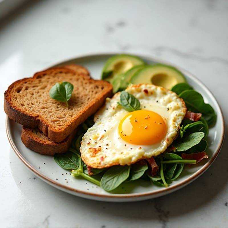 Egg White Scramble with Spinach and Turkey Bacon
