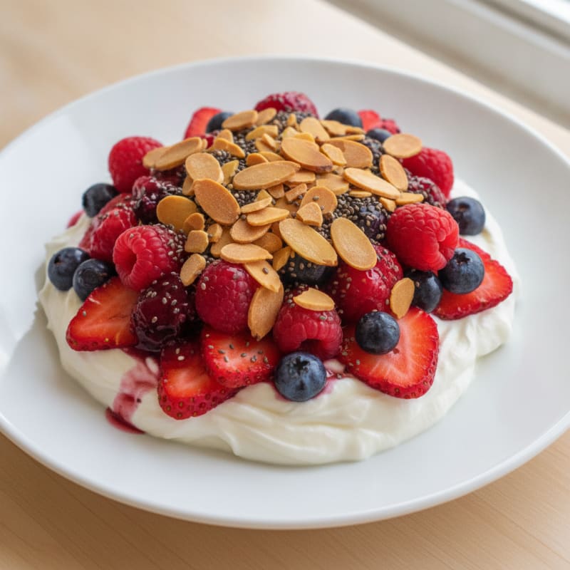 Greek Yogurt Protein Parfait with Mixed Berries