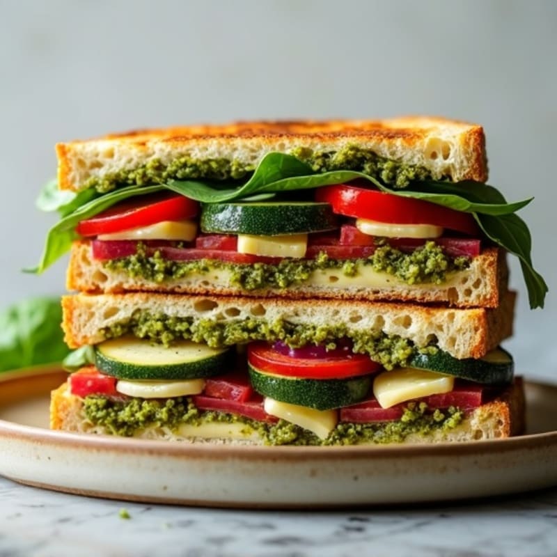 Herb-Roasted Vegetable Pesto Panini