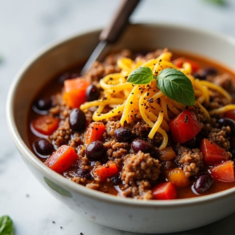 Hearty Black Bean and Ground Beef Chili