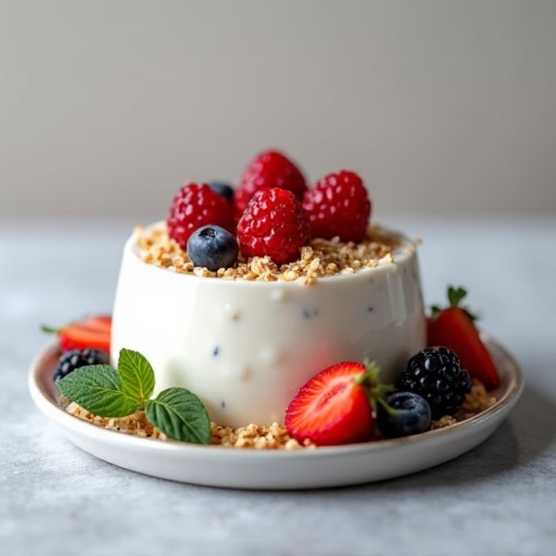 Silky Greek Yogurt Protein Pudding with Fresh Berries