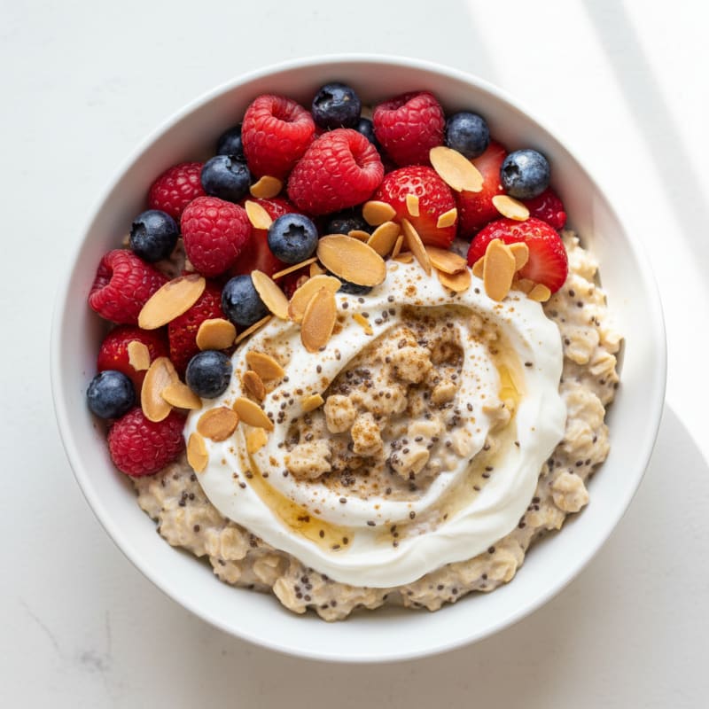 Berry-Almond Overnight Oats with Chia