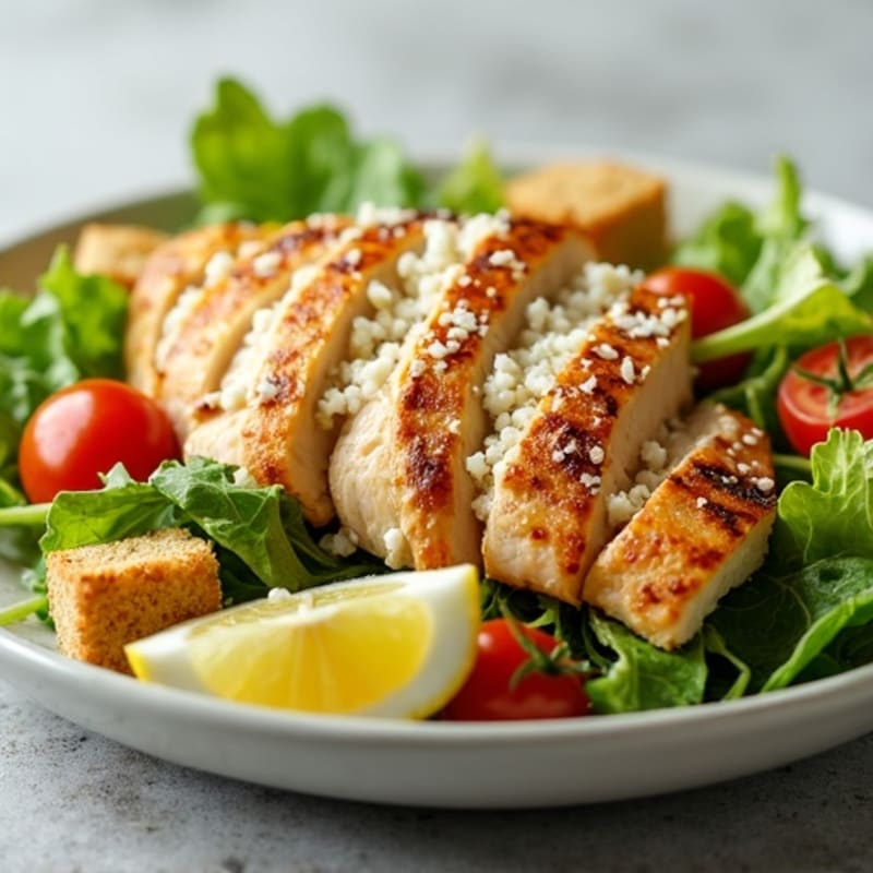 Grilled Chicken Caesar Salad with Creamy Lemon-Garlic Dressing