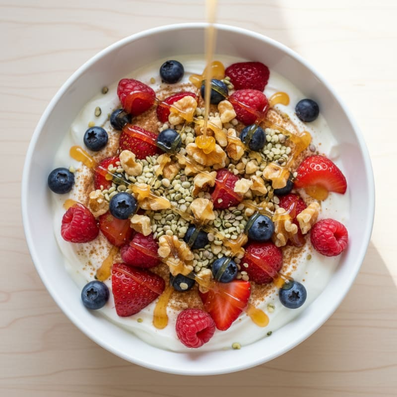 High-Protein Berry and Hemp Yogurt Bowl