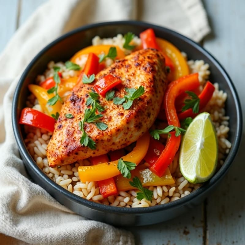 Spicy Sheet Pan Chicken Fajita Bowl