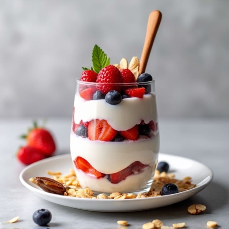Greek Yogurt Protein Parfait with Mixed Berries