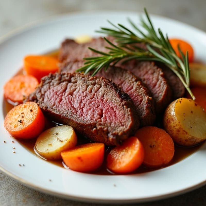 Tender Beef Pot Roast with Roasted Root Vegetables