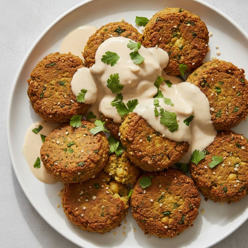 Crispy Falafel with Lemon-Tahini Sauce