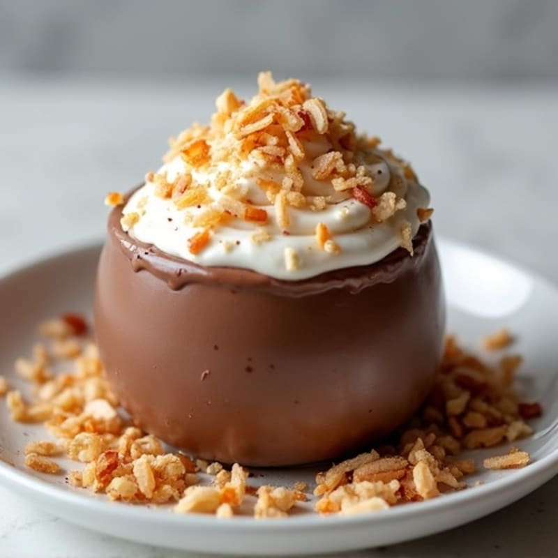 Silky Chocolate Protein Pudding with Toasted Coconut