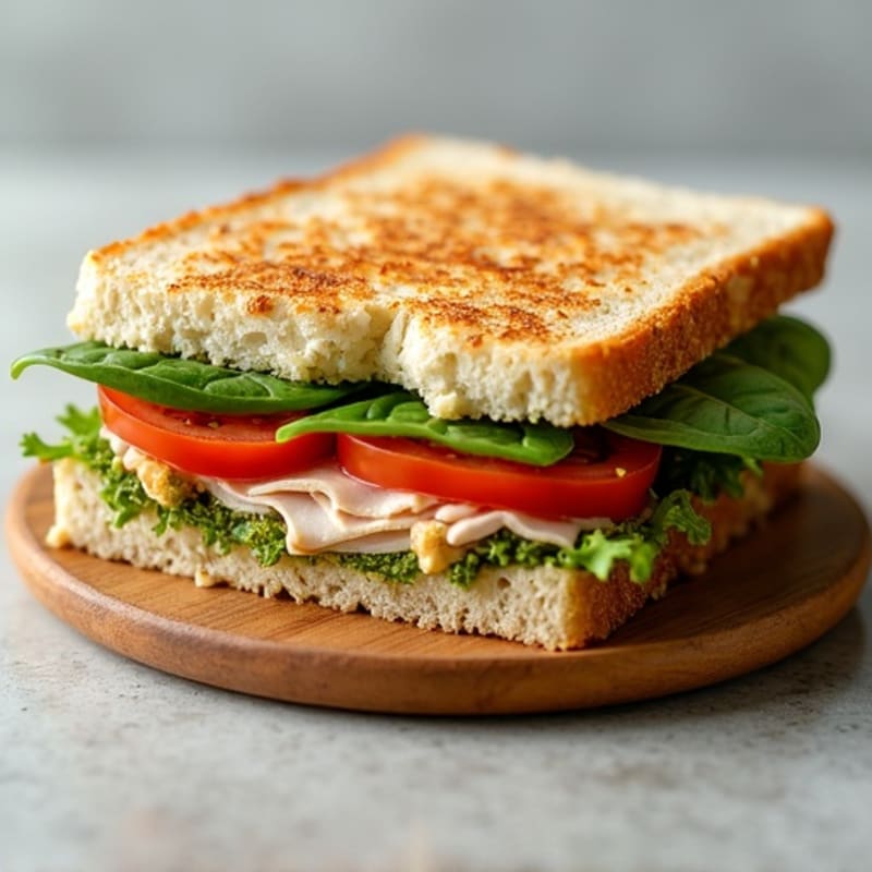 Crispy Whole Wheat Turkey Pesto Panini