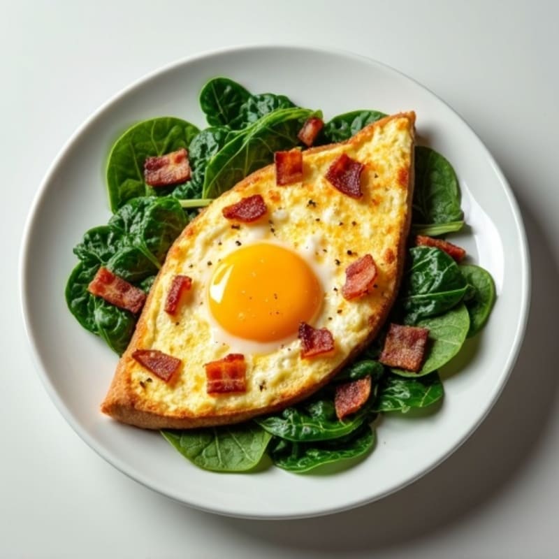 Egg White Scramble with Spinach and Turkey Bacon