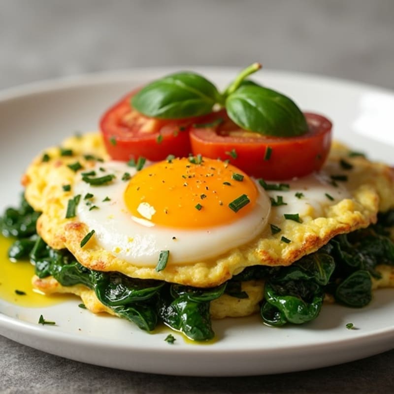 Egg White Spinach Scramble with Turkey Sausage