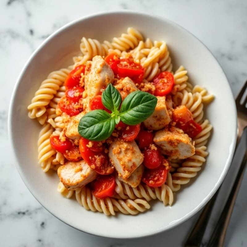 Spicy Chicken and Bell Pepper Whole Wheat Pasta
