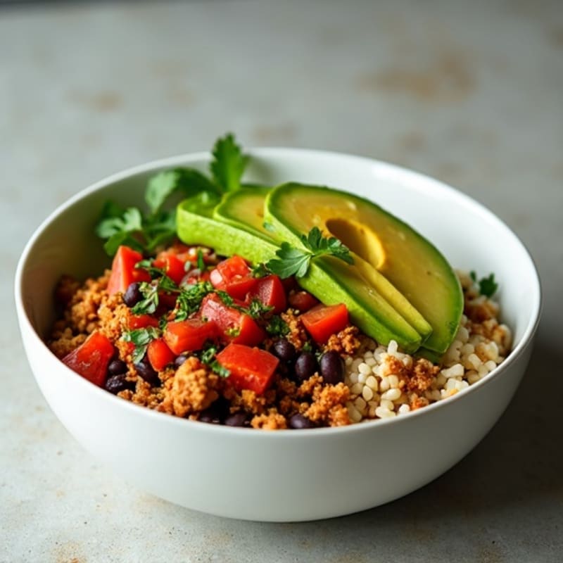 Spicy Turkey Taco Bowl with Cilantro-Lime Cauliflower Rice