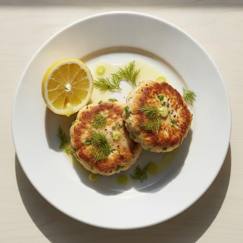 Pan-Seared Salmon Patties with Dill