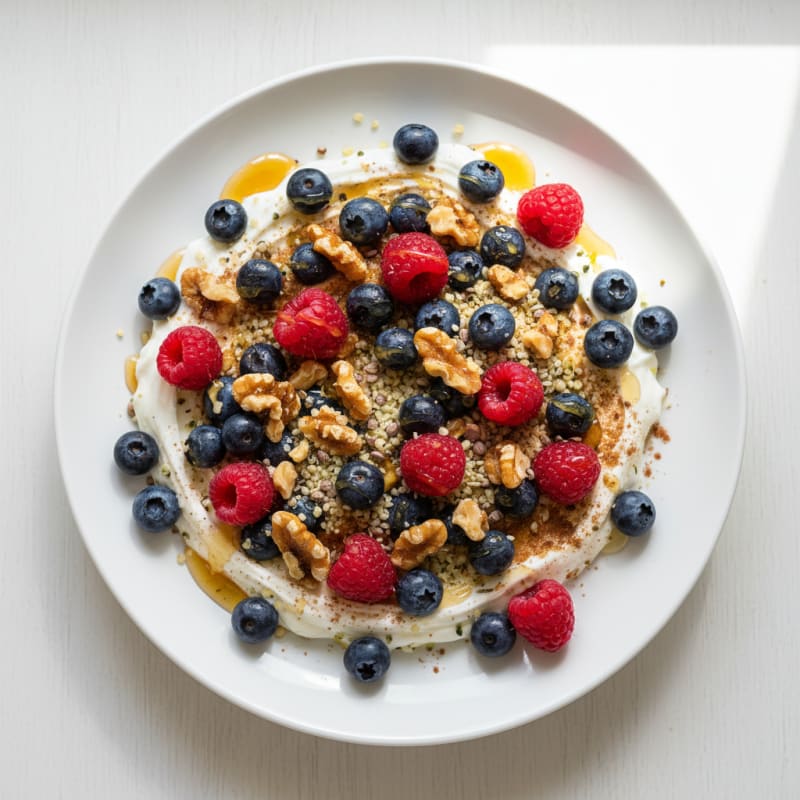 High-Protein Berry and Walnut Yogurt Bowl
