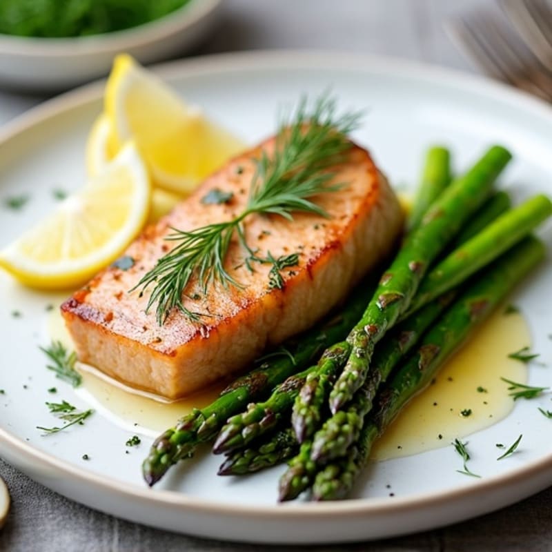 Lemon-Herb Pan-Seared Tuna with Roasted Asparagus