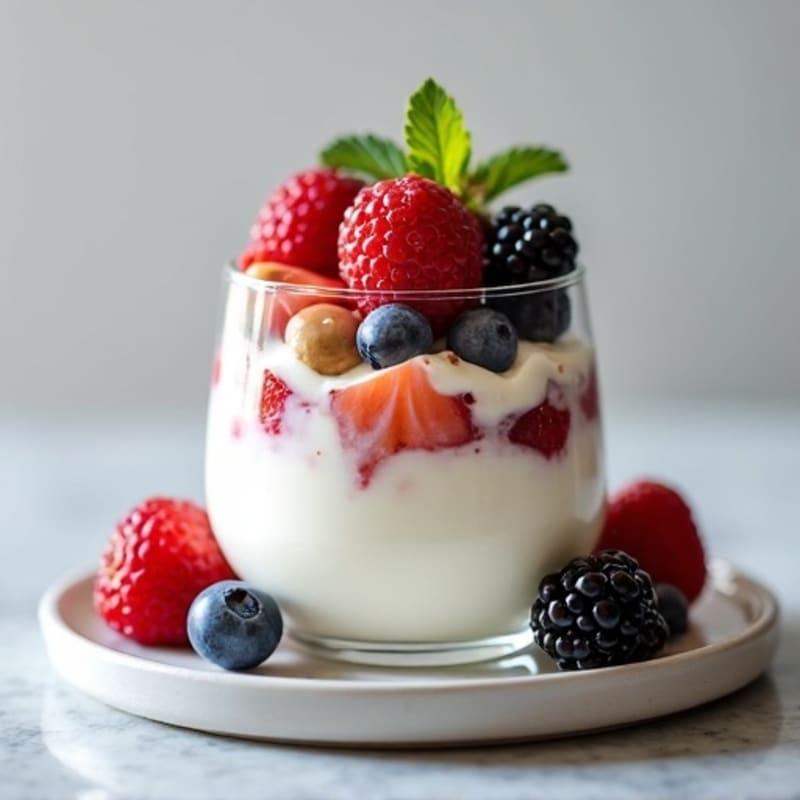 Greek Yogurt Protein Parfait with Mixed Berries