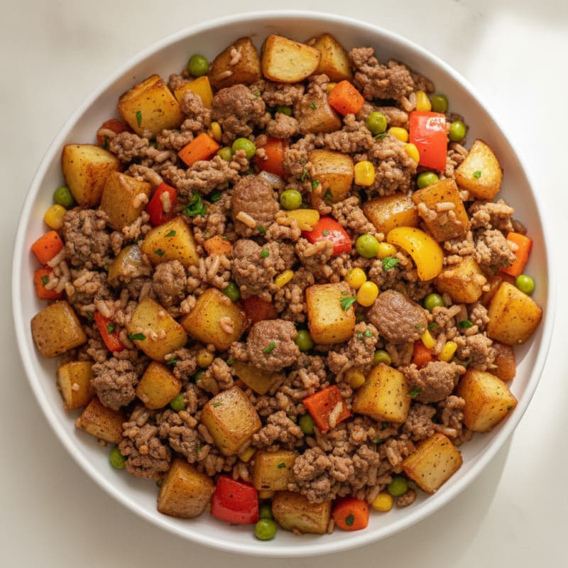 Savory Ground Beef and Vegetable Skillet