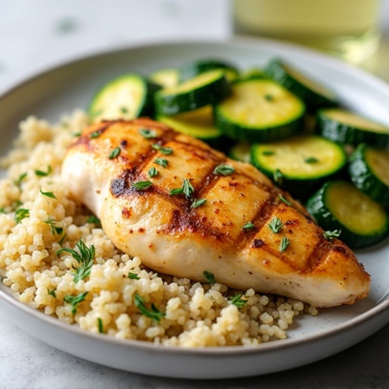 Lemon-Herb Roasted Chicken and Tender Zucchini