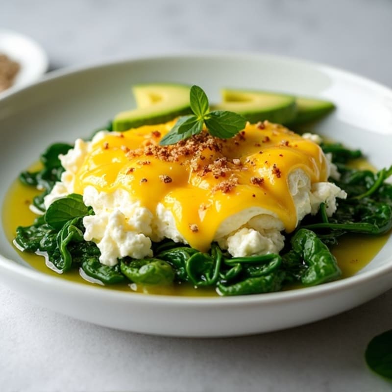 Egg White and Cottage Cheese Scramble with Spinach