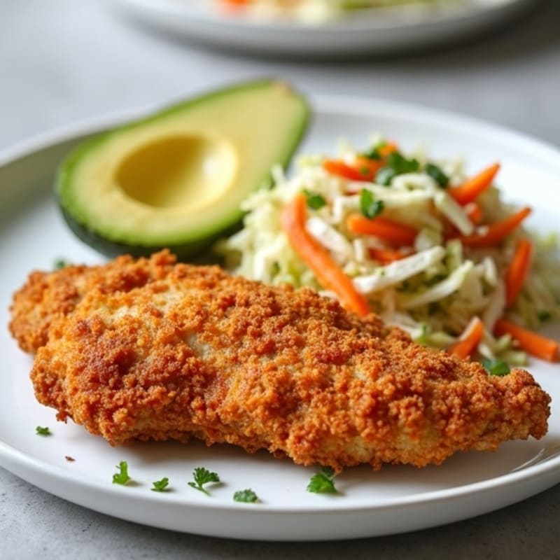 Crispy Air-Fried Chicken Breast with Creamy Slaw