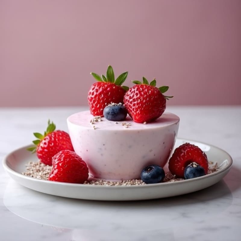 Greek Yogurt Protein Mousse with Mixed Berries