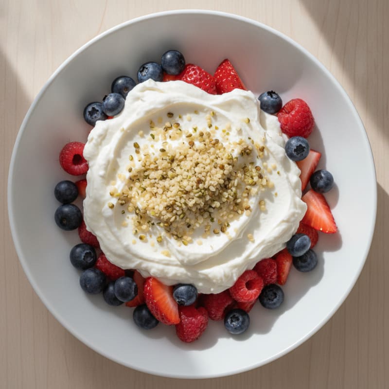 Greek Yogurt Protein Parfait with Mixed Berries