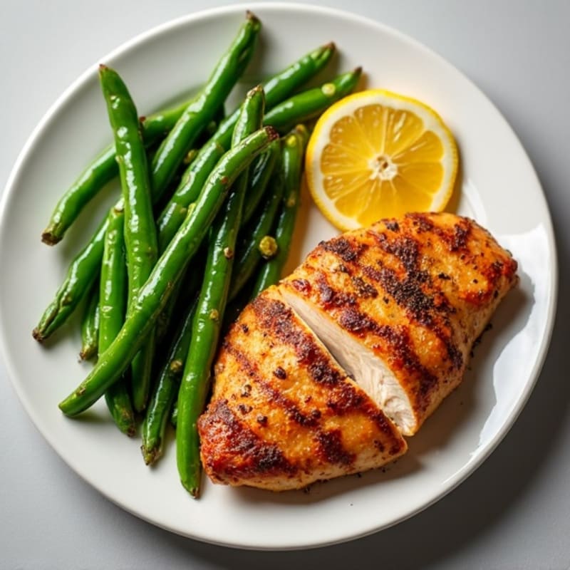 Tender Spiced Chicken with Crispy Roasted Green Beans