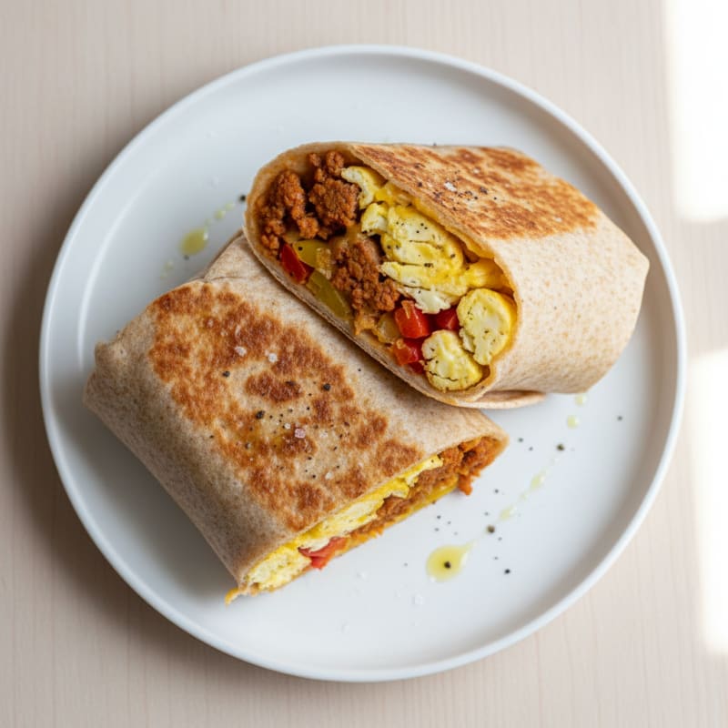 Crispy Chorizo and Egg Breakfast Burritos