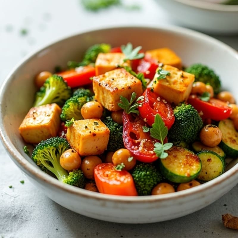 Crispy Herb-Roasted Vegetables with Tofu & Chickpeas