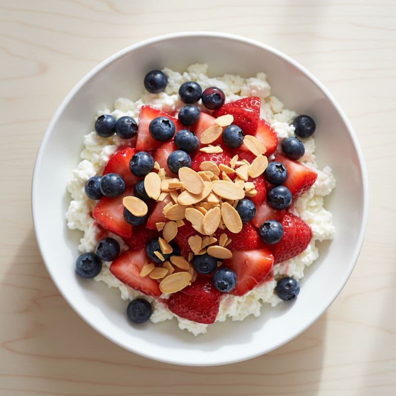 Cottage Cheese Berry Bowl with Toasted Almonds