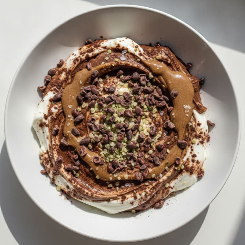 Chocolate-Swirled Greek Yogurt Bowl