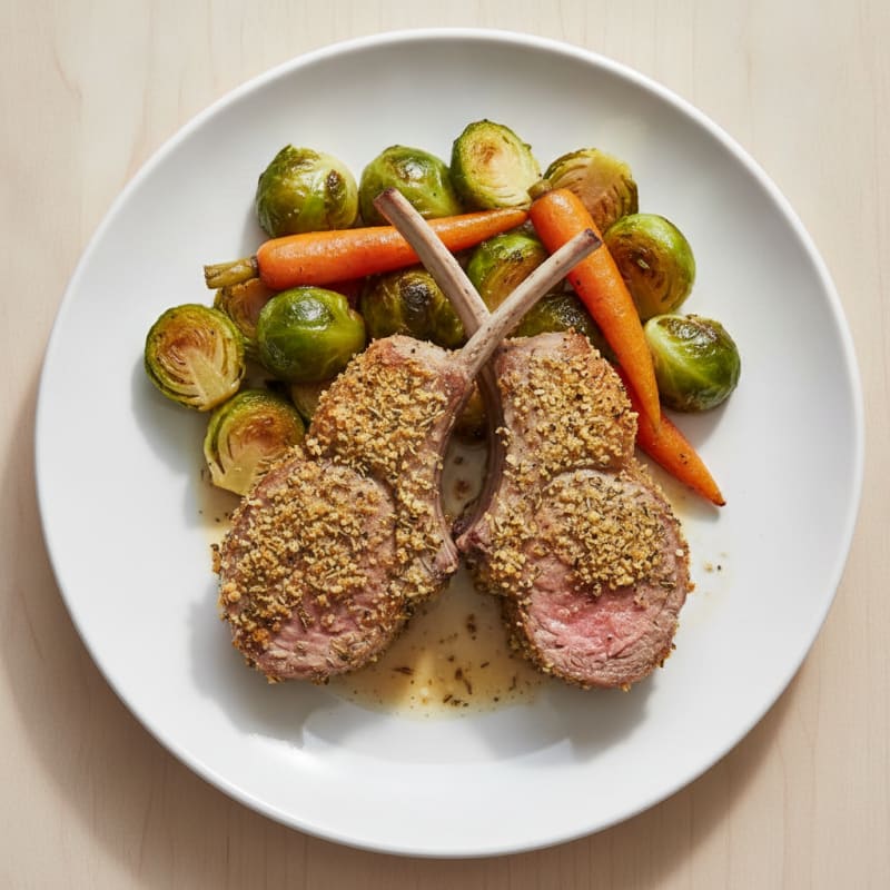 Herb-Crusted Lamb with Roasted Vegetables
