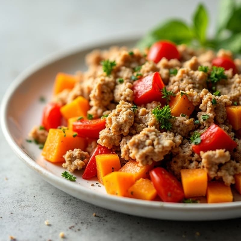 Herb-Seasoned Ground Chicken Skillet with Sweet Potato Hash