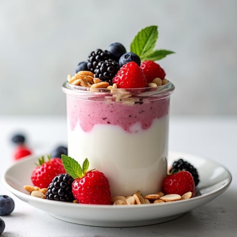 Greek Yogurt Protein Parfait with Mixed Berries