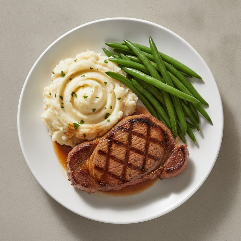 Pan-Seared Steak with Garlic Mashed Potatoes
