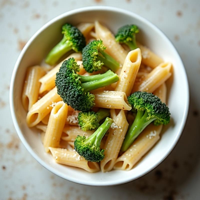 Creamy Garlic Penne with Roasted Broccoli
