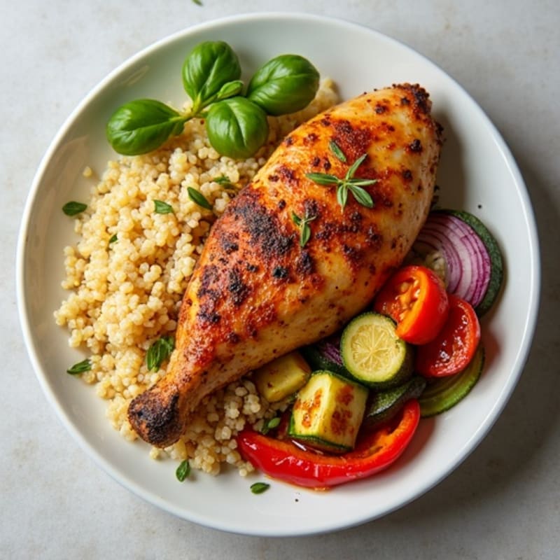 Crispy Lemon-Herb Roasted Chicken with Fresh Roasted Vegetables