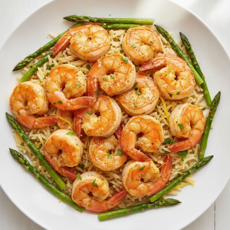 Garlic Butter Prawns with Lemon Rice