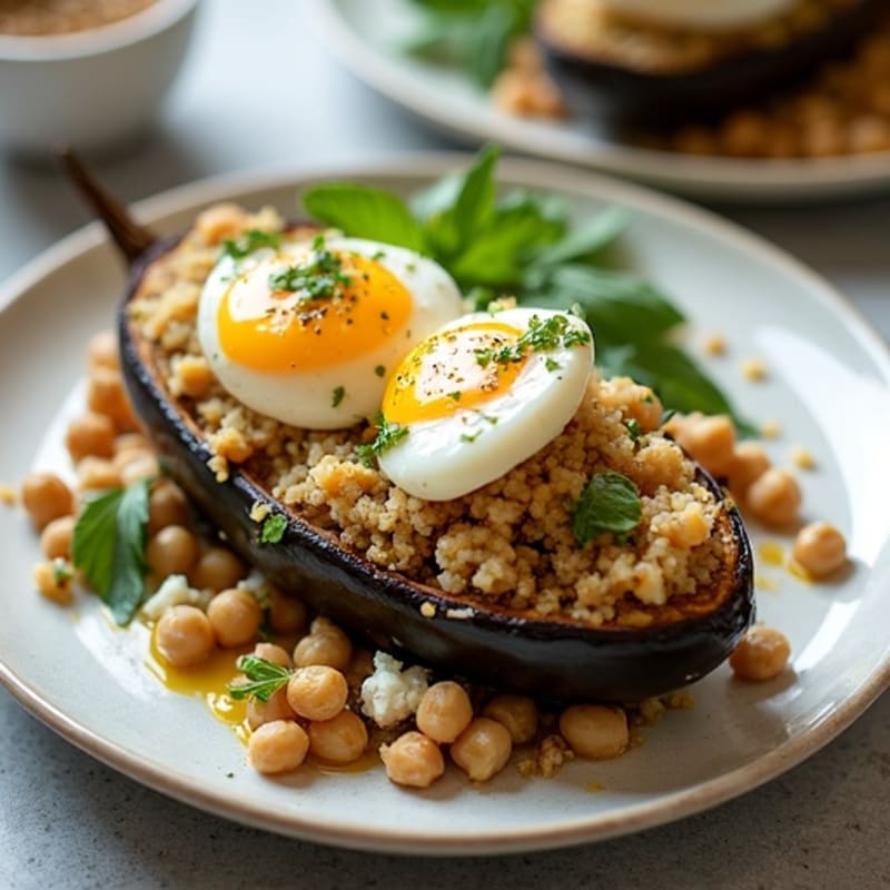 Herb-Roasted Quinoa Stuffed Eggplant