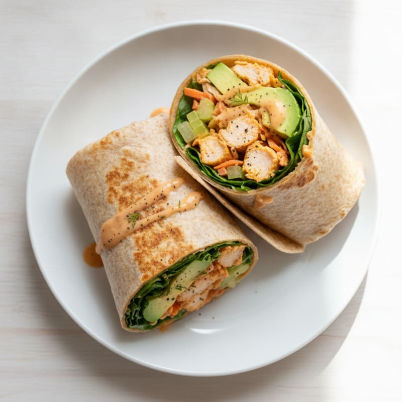Buffalo Ranch Chicken Salad Wraps