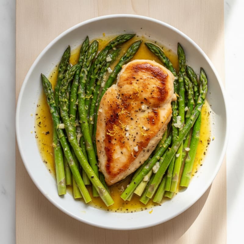 Lemon Herb Chicken Skillet with Asparagus