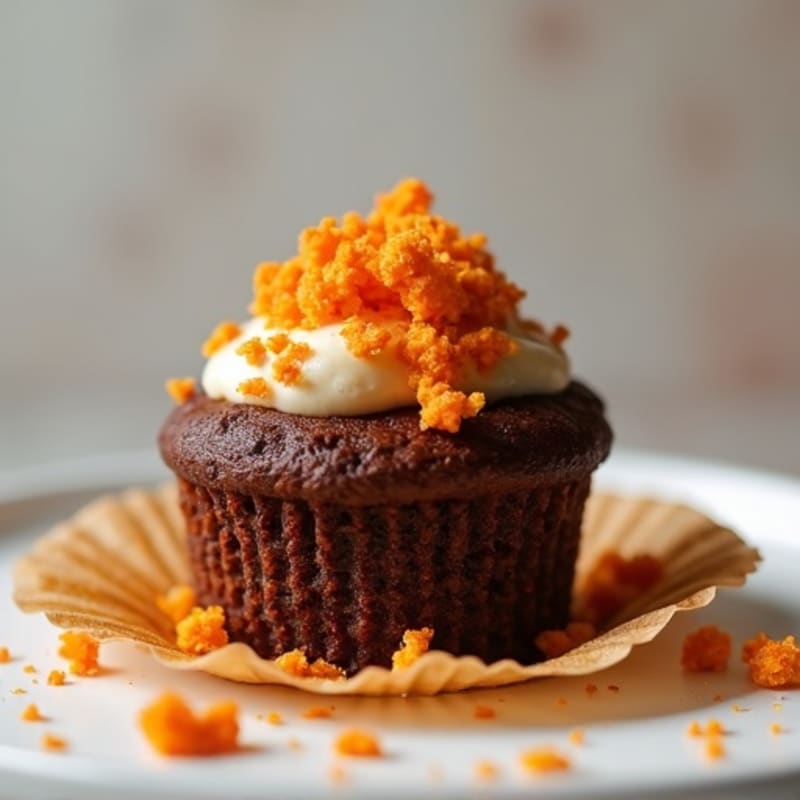 Cottage Cheese Chocolate Muffin with Crushed Doritos