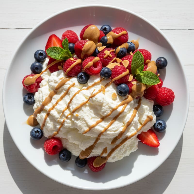 Greek Yogurt Protein Mousse with Mixed Berries