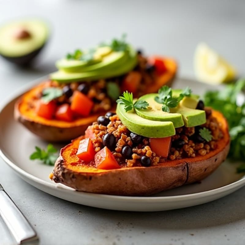 Lean Turkey Chili Loaded Sweet Potato Boats