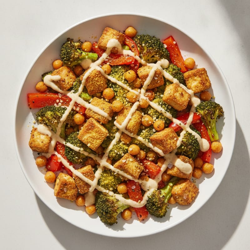 Roasted Vegetable and Chickpea Bowl