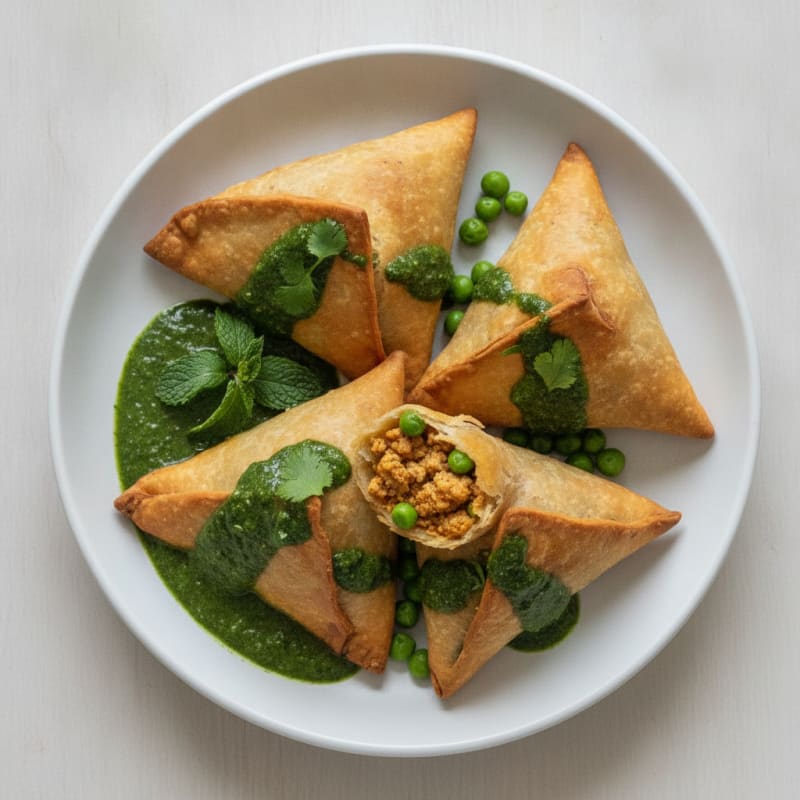 Indian Samosas with Tangy Chutney