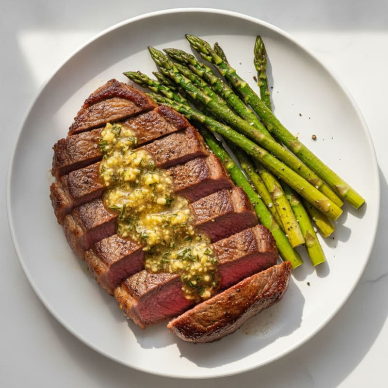 Pan-Seared Steak with Garlic Herb Butter